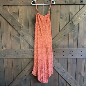 O'Neill Coral Orange Polka Dot Jumpsuit